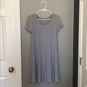 Black and white striped dress